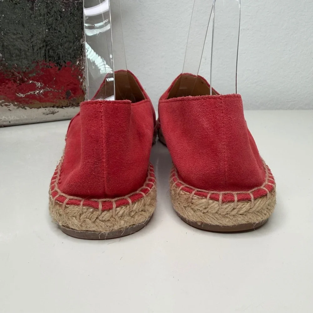 Talbots‎ Izzy Espadrille Flats Womens Red Suede Scalloped Laser Cut Preppy 8M